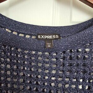 Express sweater, dolman open-knit  Blue